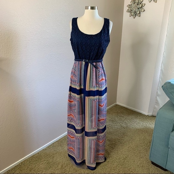 Luxology Maxi Summer Bohemian Patchwork Dress Sz.8 - Picture 3 of 13